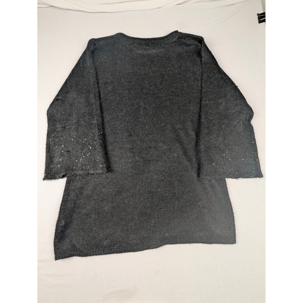 Avalin Womens Sequin Knit Pullover Sweater Charcoal Gray Crew Neck Size Large - Picture 9 of 16